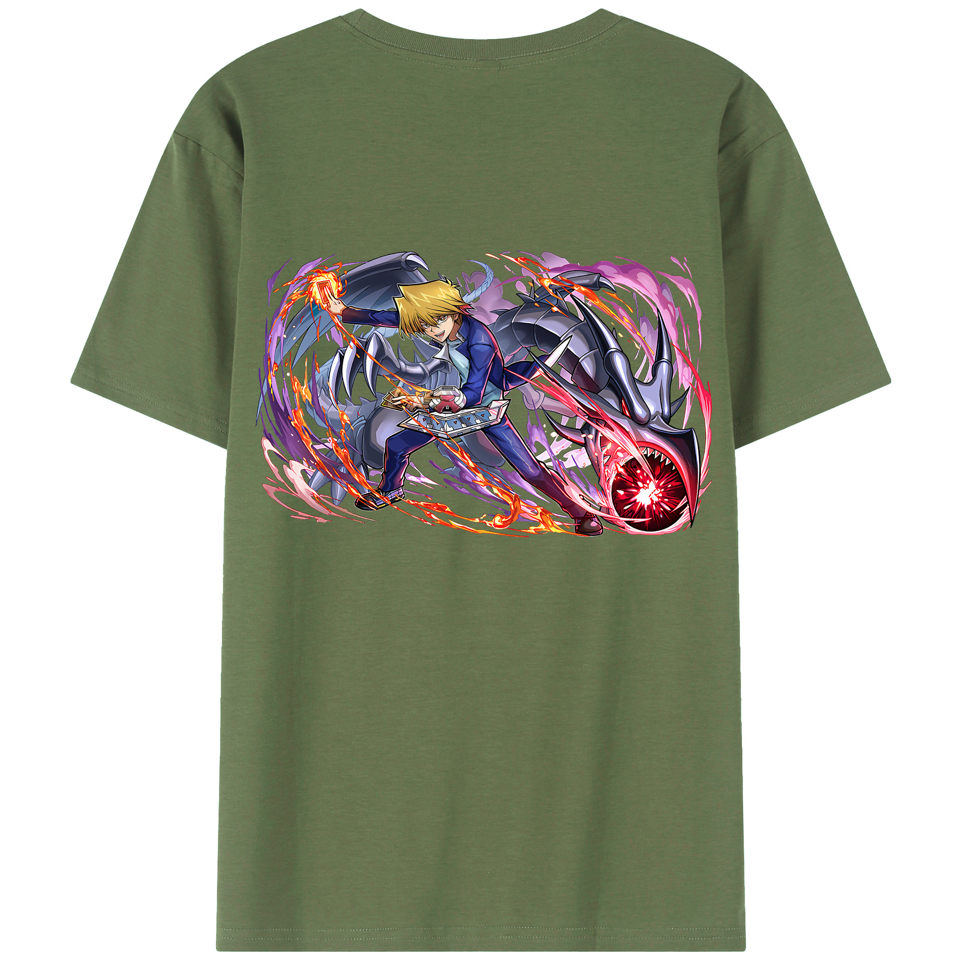 （画像用） 遊☆戯☆王 Yu-Gi-Oh! 綿100％ メンズ半袖Tシャツ（バックプリント） 通気性